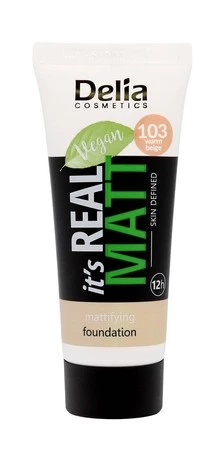 Delia Cosmetics It`s Real Matt Podkład matujący odżywczo-nawilżający nr 103 Warm Beige 30ml